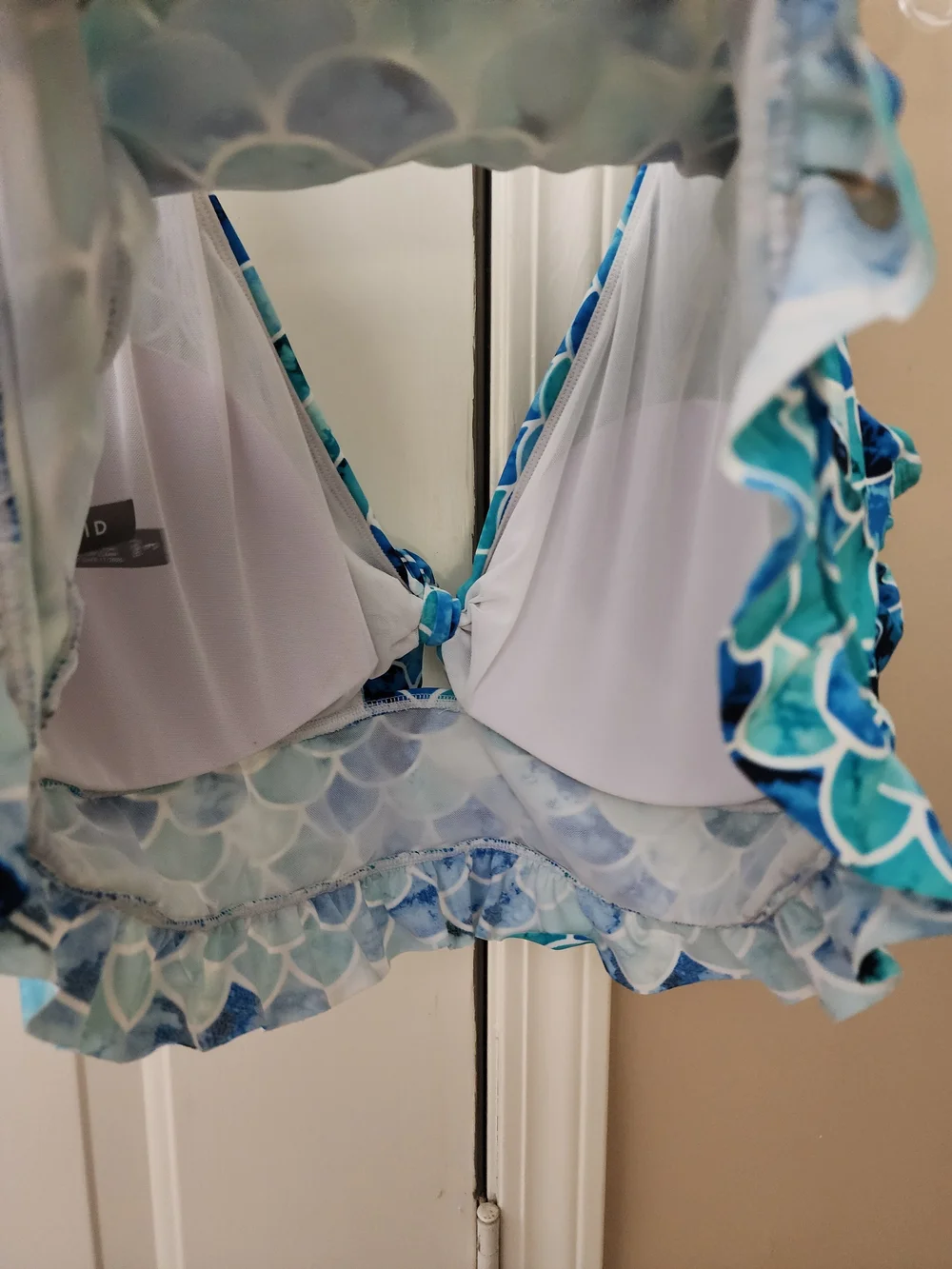 Torrid Blue Teal Mermaid Scale Swimsuit Top 3